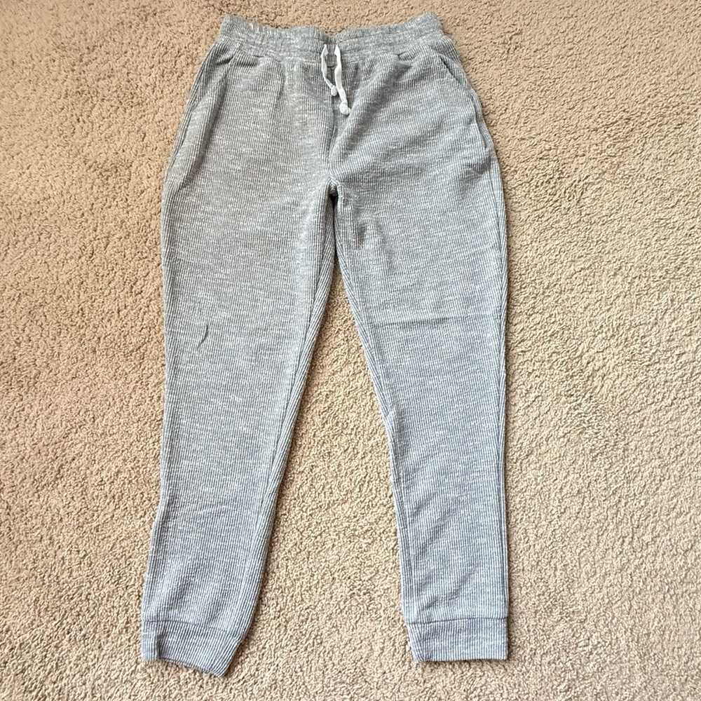 Gray Waffle Jogger Sweatpants